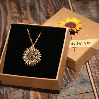 Secret Message Sunflower Necklace