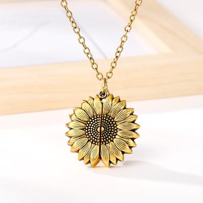 Secret Message Sunflower Necklace