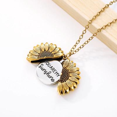 Secret Message Sunflower Necklace