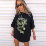 Dragon Print Oversize T Shirt