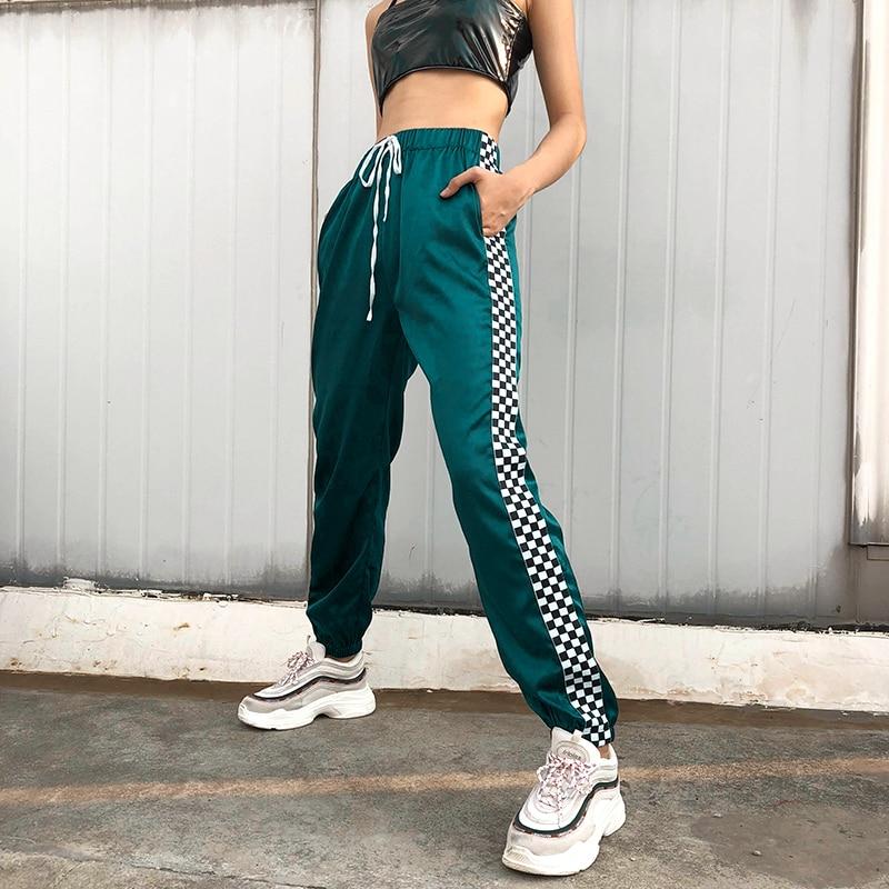 'Jadette' high waist satin sweatpants