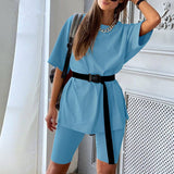 JESSICA BARA HALYN T-SHIRT AND BIKER SHORT TWO PIECE SET