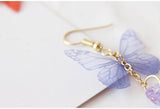 Purple butterfly earrings