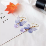 Purple butterfly earrings