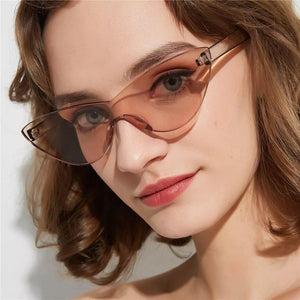 Frameless cat eye glasses