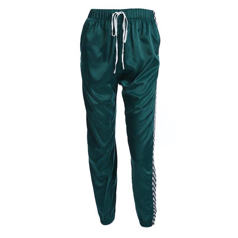 'Jadette' high waist satin sweatpants