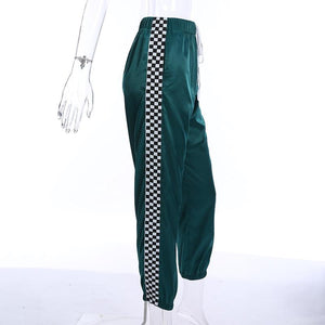 'Jadette' high waist satin sweatpants