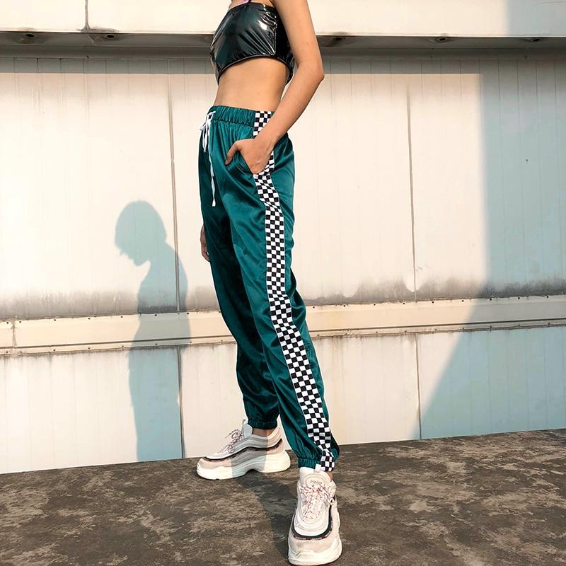 'Jadette' high waist satin sweatpants