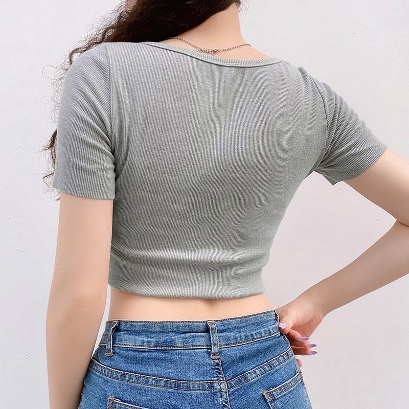 ‘Venus’ button up crop top