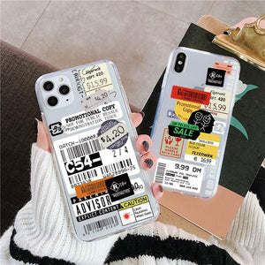 Clear Stamp Label bar code Phone Case