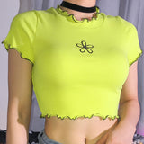 "Lime Flower" Crop Top