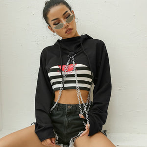 Black Cropped Hoodies