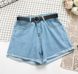 Denim Shorts High Waist Plus Belt