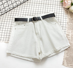 Denim Shorts High Waist Plus Belt