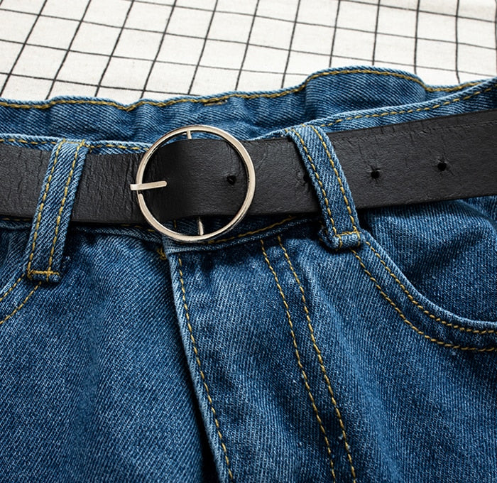 Denim Shorts High Waist Plus Belt