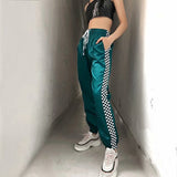 'Jadette' high waist satin sweatpants