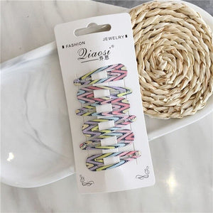 6 Pack of Printed Hair Clips