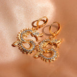 Rhinestone dragon earrings