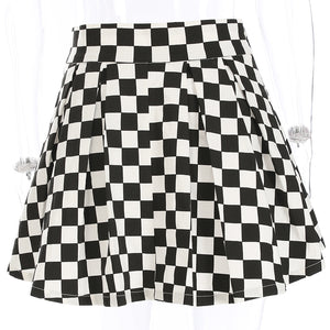 CHECKERED FLOW SKIRT