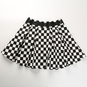 CHECKERED FLOW SKIRT