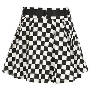 CHECKERED FLOW SKIRT