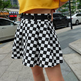 CHECKERED FLOW SKIRT