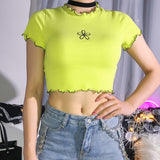 "Lime Flower" Crop Top