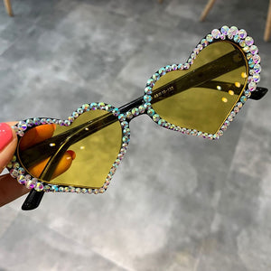 Heart shaped rhinestone sunglasses