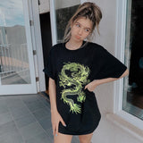 Dragon Print Oversize T Shirt