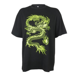 Dragon Print Oversize T Shirt