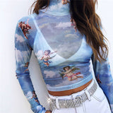 ANGELS LONG-SLEEVED CROP TOP