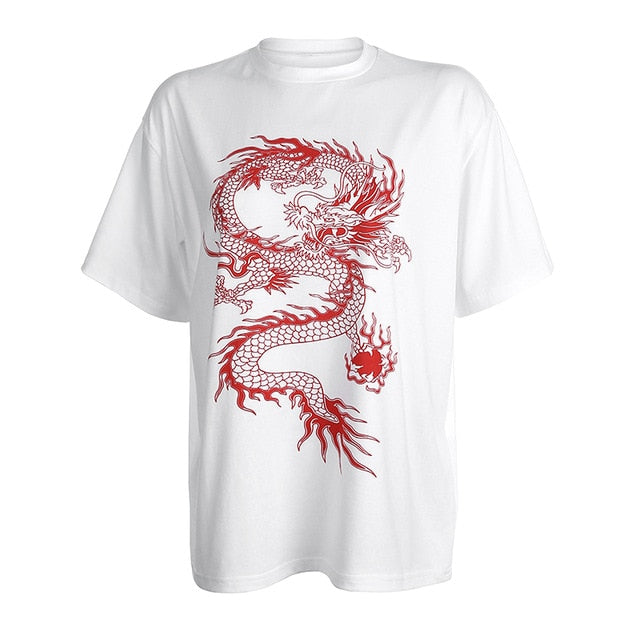 DESIGN oversized t-shirt with dragon print