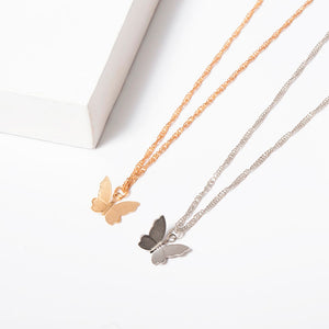 Minimalist butterfly choker - silver & gold