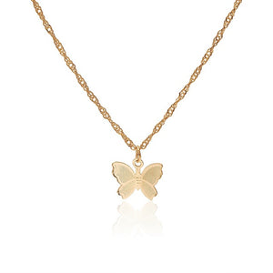 Minimalist butterfly choker - silver & gold