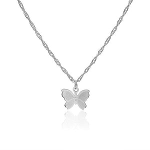 Minimalist butterfly choker - silver & gold