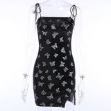 butterfly print mini dress