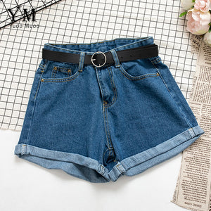 Denim Shorts High Waist Plus Belt