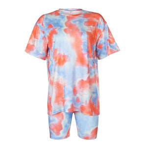 Orange Tie Dye T-Shirt Set