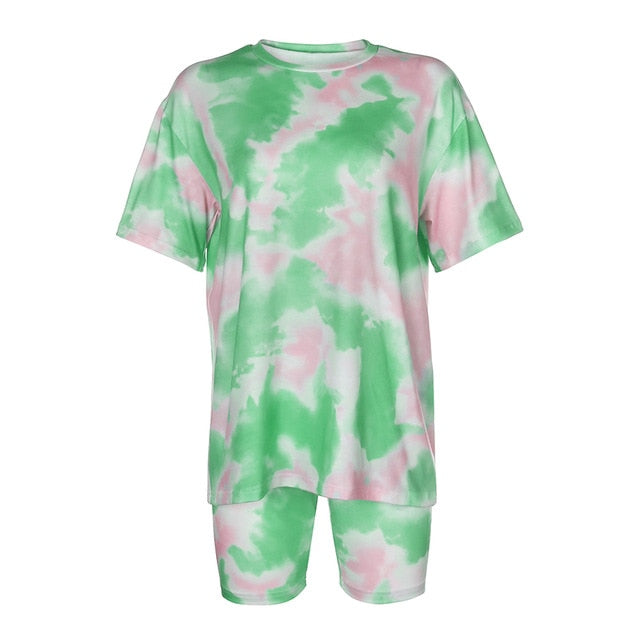 Green Tie Dye T-Shirt Set