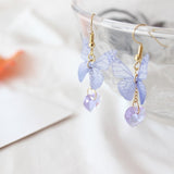 Purple butterfly earrings