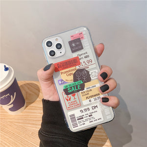 Clear Stamp Label bar code Phone Case