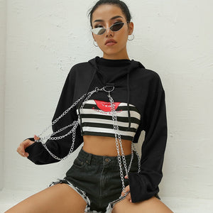 Black Cropped Hoodies