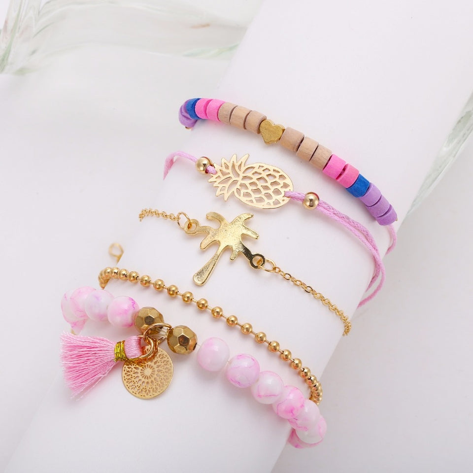 5 Pièces Fashion Women Charm Bracelets