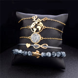 5 Pièces Gold Bar Charm Bracelets