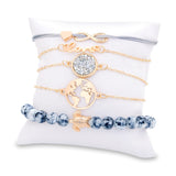 5 Pièces Gold Bar Charm Bracelets